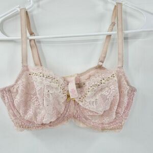 Victoria's Secret dream angels 36C unlined demi bra tan lace